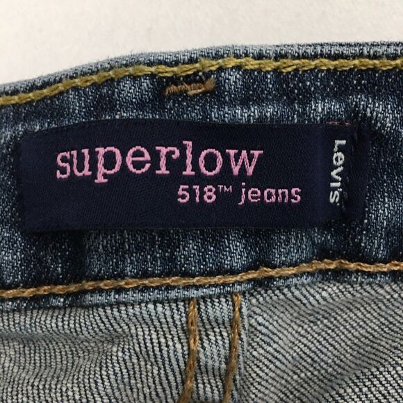 LEVIS 518 Jeans Women 13M (32x32) Super Low Boot Cut Stretch Denim Blue - Picture 8 of 12